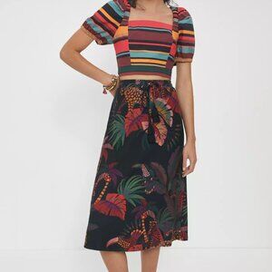 NWT Anthropologie Farm Rio Guadalupe Midi Skirt Size XL